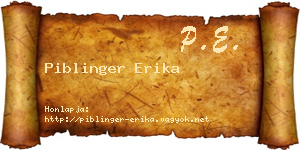 Piblinger Erika névjegykártya